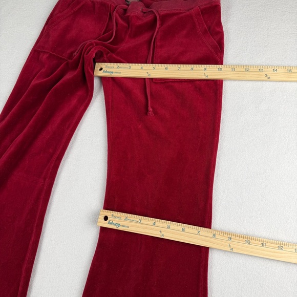Juicy Couture Women's Heritage Cotton Velour Wide Leg Track Pants Red Small - Picture 6 of 13